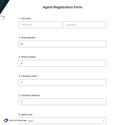 Agent Registration Form