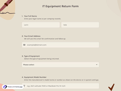 IT Equipment Return Form