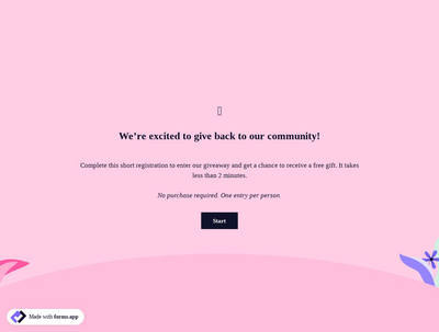 Giveaway Registration Form