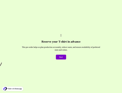 T-Shirt Pre-Order Form