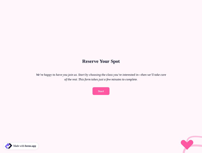 Yoga Class Registration Form