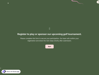Golf Tournament Registration Form