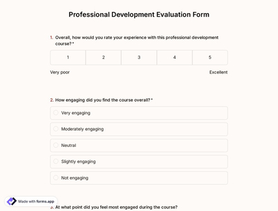 Professional Development Evaluation Form