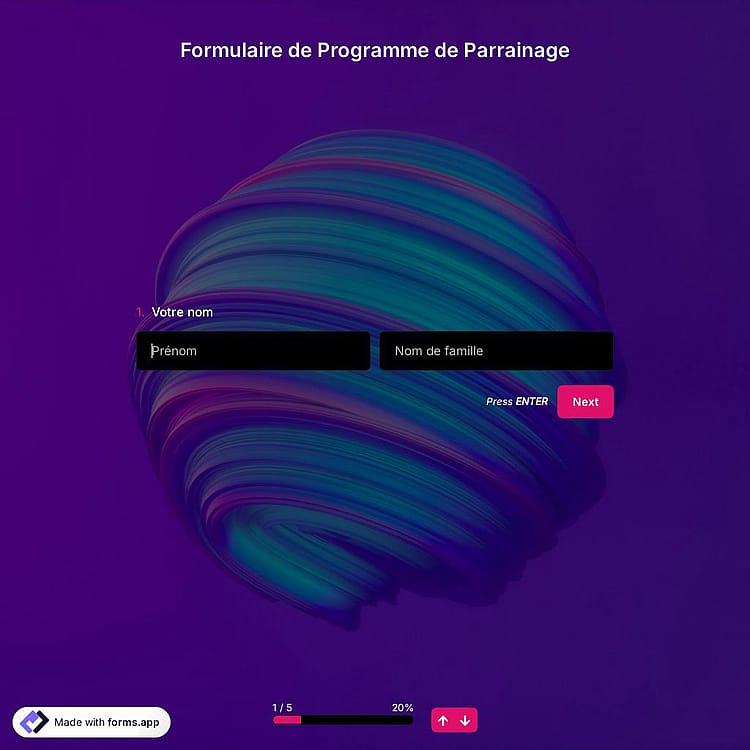 Formulaire de Programme de Parrainage