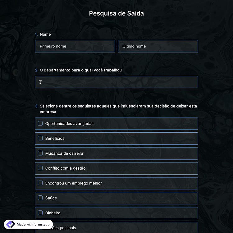 Pesquisa de Saída