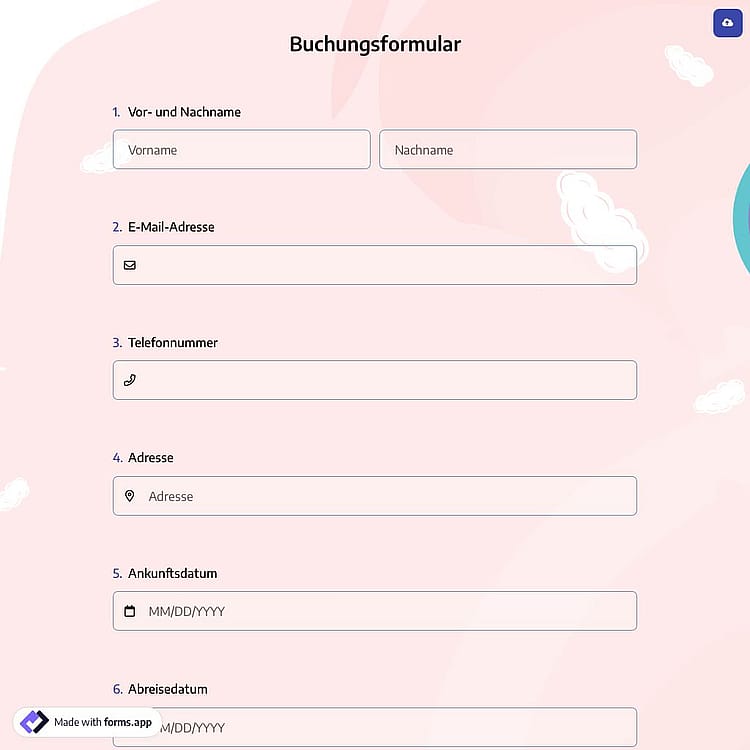 Buchungsformular