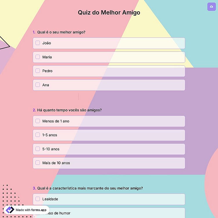 Quiz do Melhor Amigo