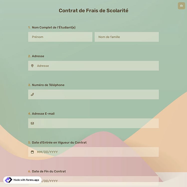 Contrat de Frais de Scolarité