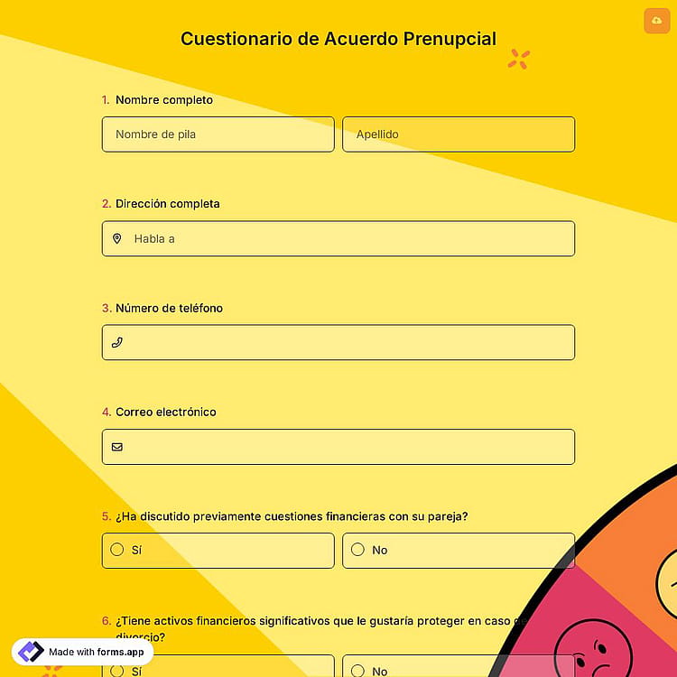 Cuestionario de Acuerdo Prenupcial
