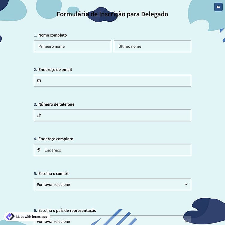 Formulário de Inscrição para Delegado