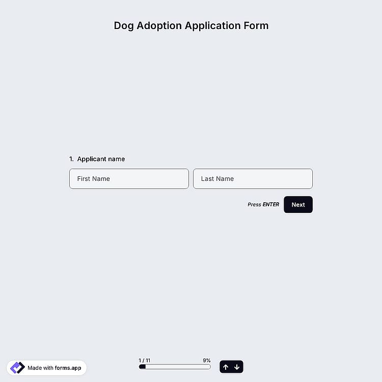 Dog Adoption Application Form