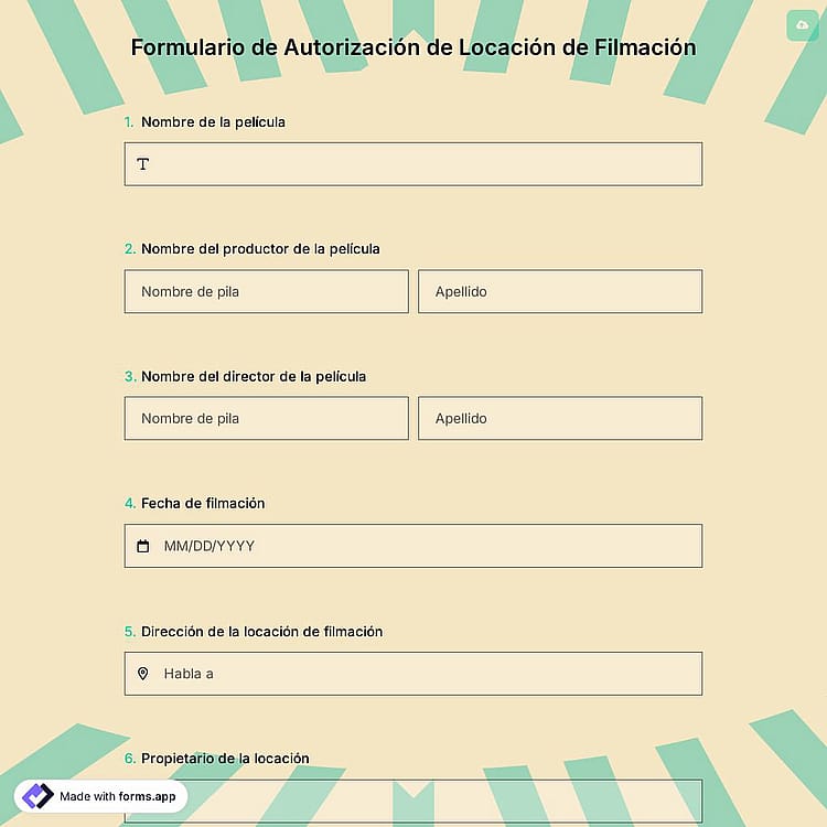 Formulario de Autorización de Locación de Filmación
