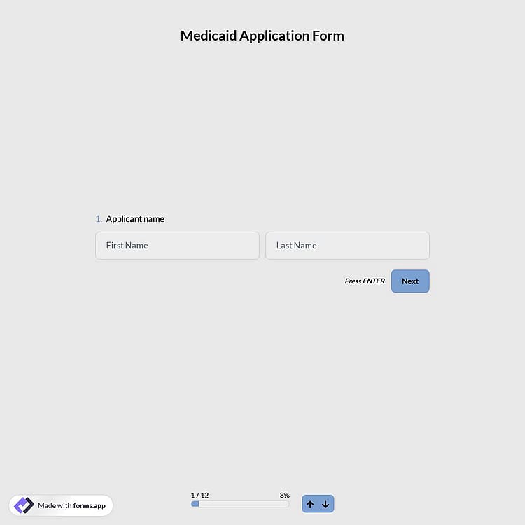 Medicaid Application Form