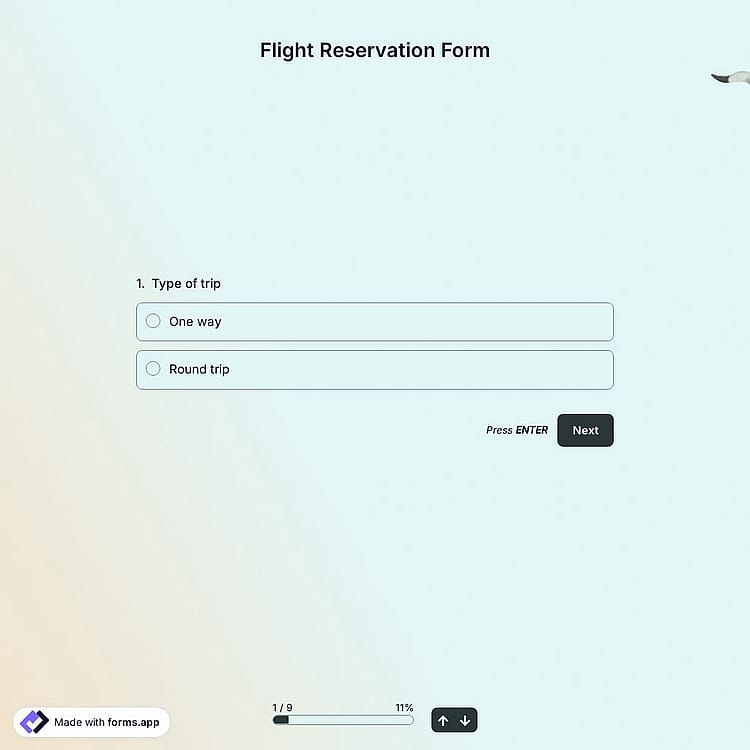 Flight Reservation Form