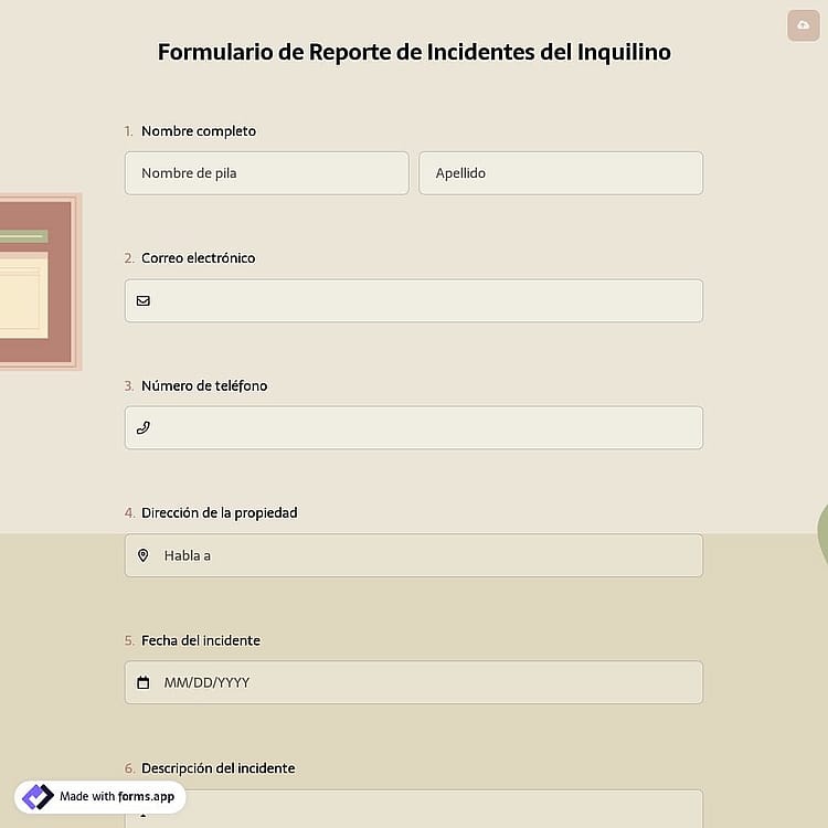 Formulario de Reporte de Incidentes del Inquilino