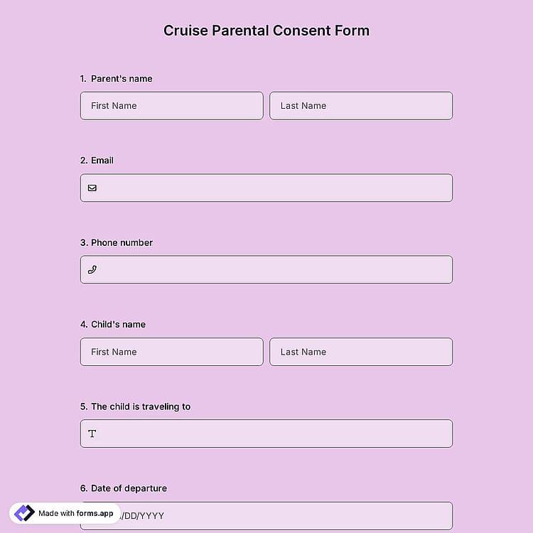 Cruise Parental Consent Form