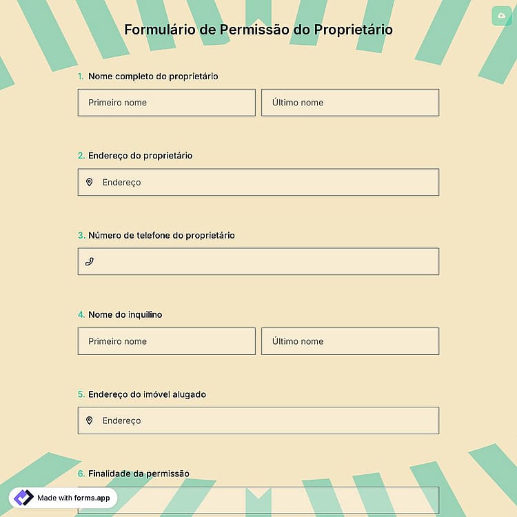 Formulário de Permissão do Proprietário