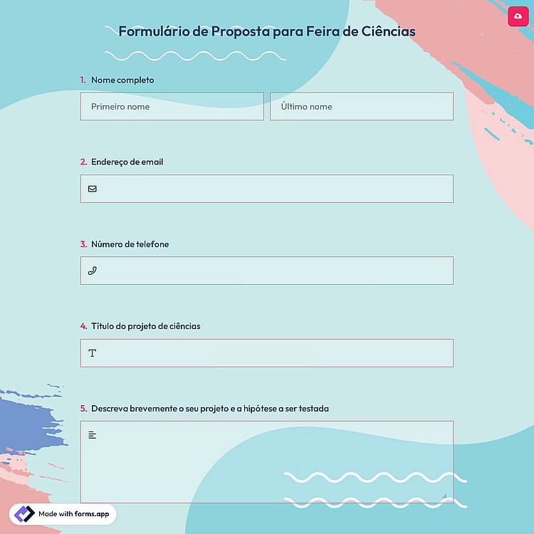 Formulário de Proposta para Feira de Ciências