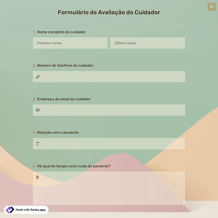 Formulário de Avaliação do Cuidador