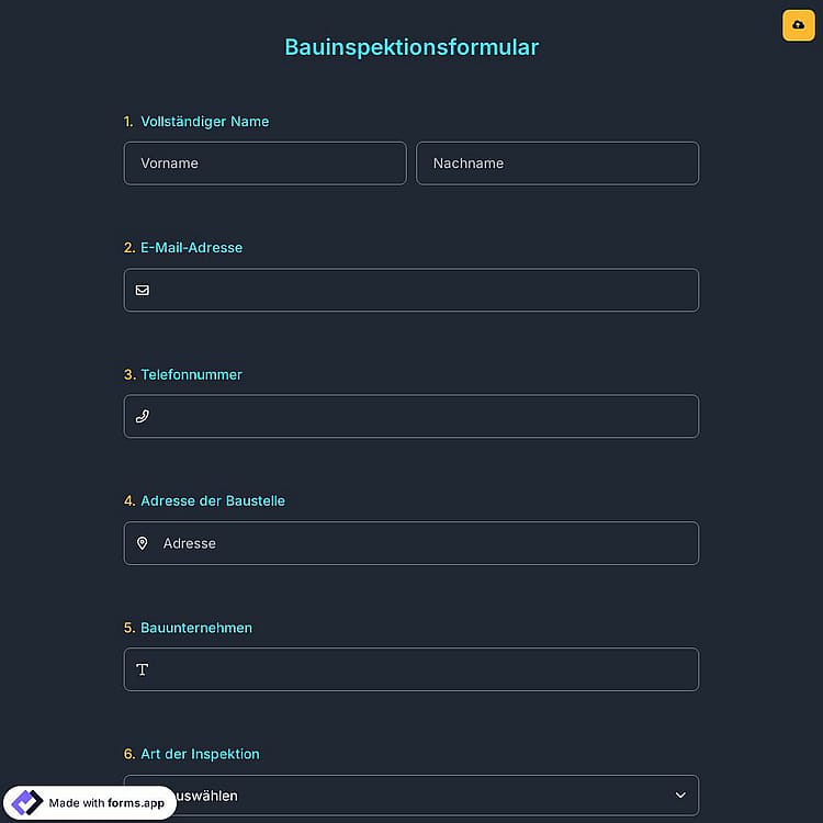 Bauinspektionsformular