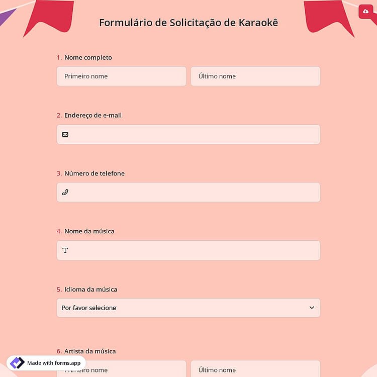 Formulário de Solicitação de Karaokê