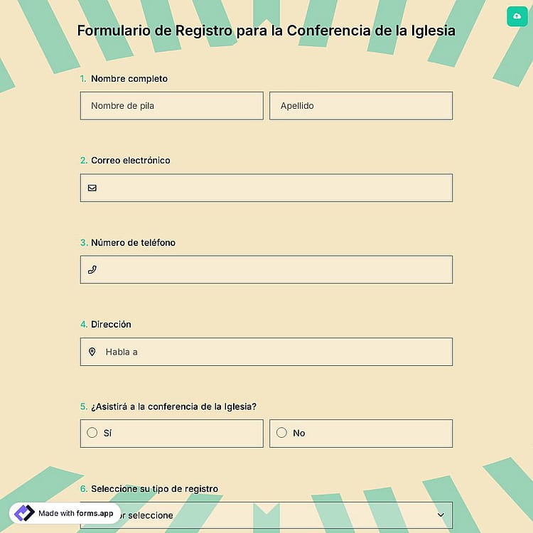 Formulario de Registro para la Conferencia de la Iglesia