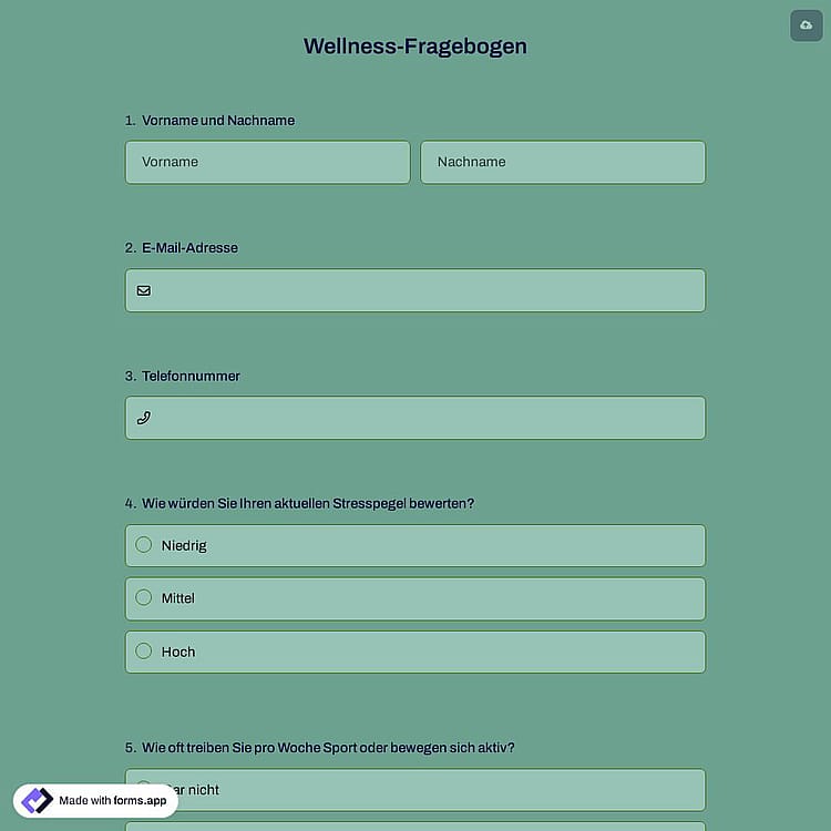 Wellness-Fragebogen