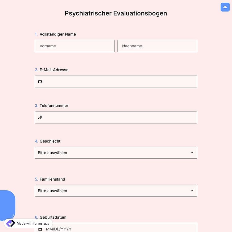 Psychiatrischer Evaluationsbogen