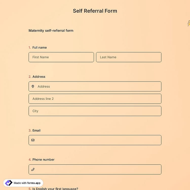 Self Referral Form