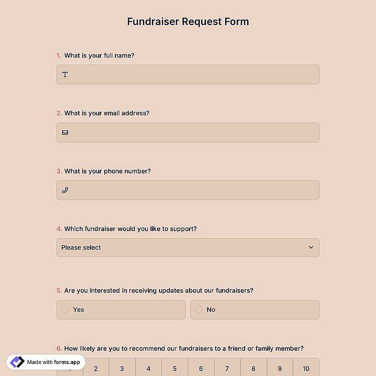 Fundraiser Request Form
