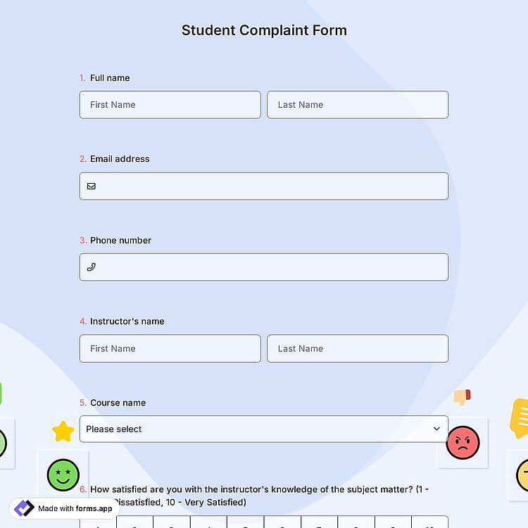 Student Complaint Form