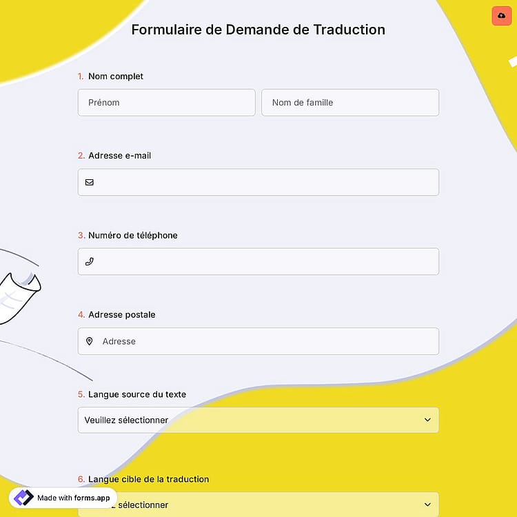 Formulaire de Demande de Traduction