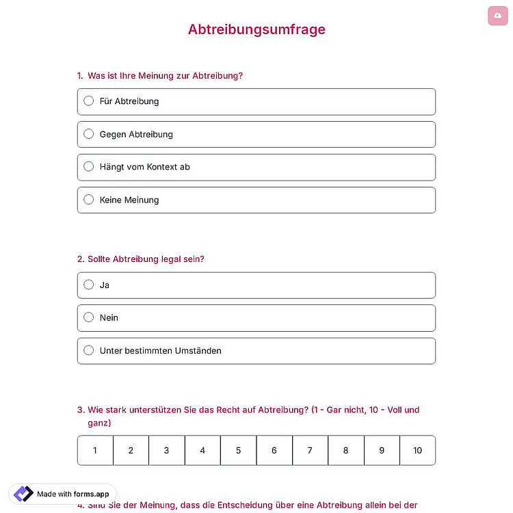 Abtreibungsumfrage