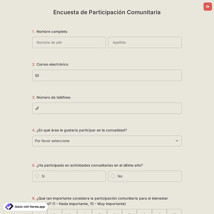 Encuesta de Participación Comunitaria
