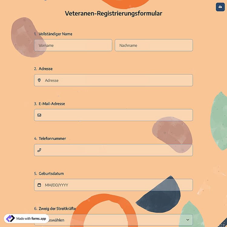 Veteranen-Registrierungsformular