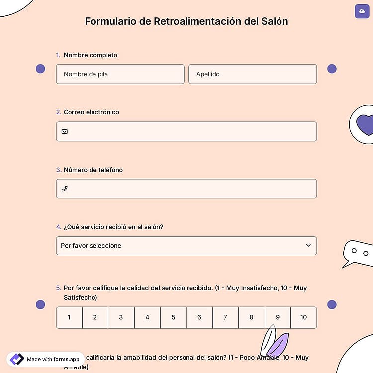 Formulario de Retroalimentación del Salón