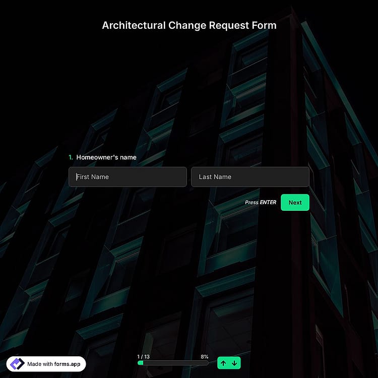 Architectural Change Request Form