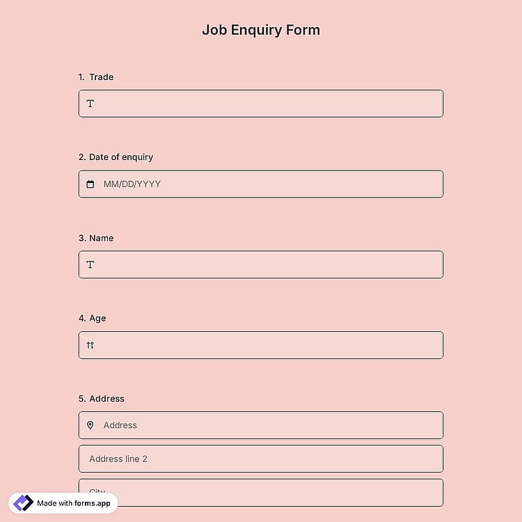 Job Enquiry Form