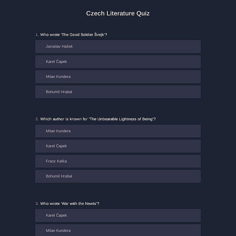 Czech Literature Quiz