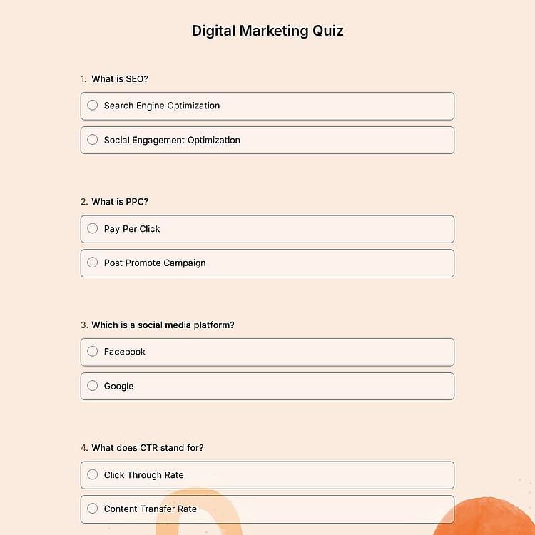 Digital Marketing Quiz
