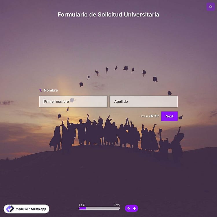 Plantilla de Formulario de Solicitud Universitaria