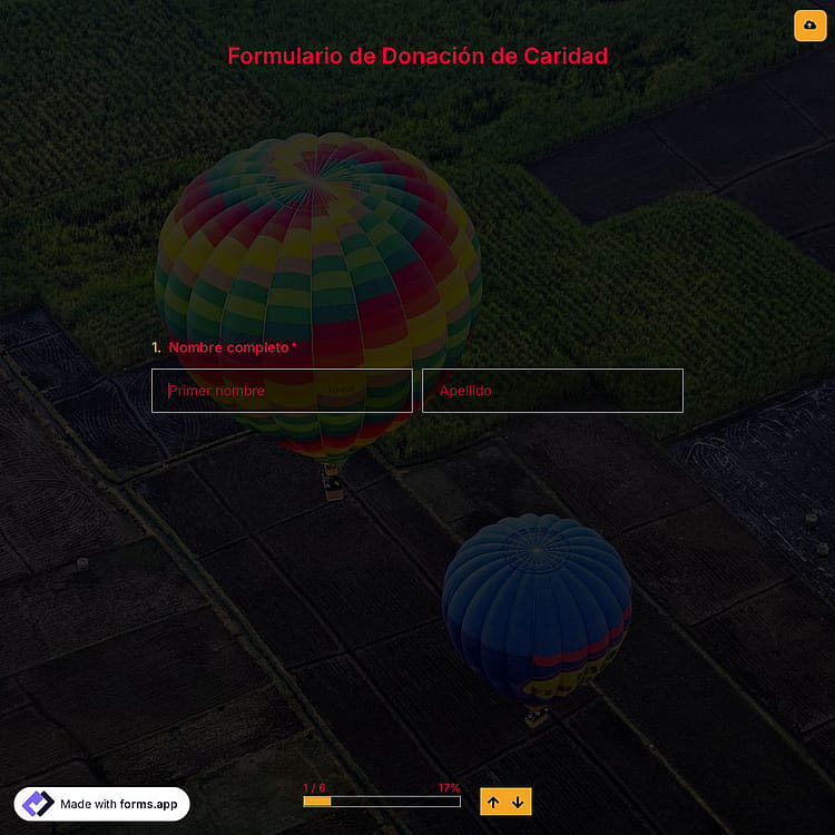 Plantilla de Formulario de Donación de Caridad