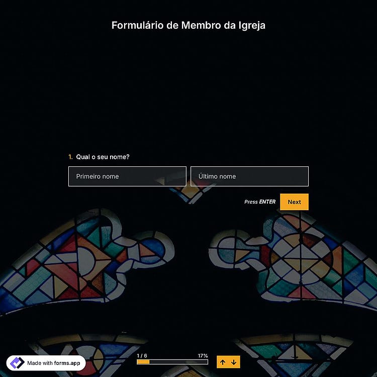 Modelo de Formulário de Membro da Igreja