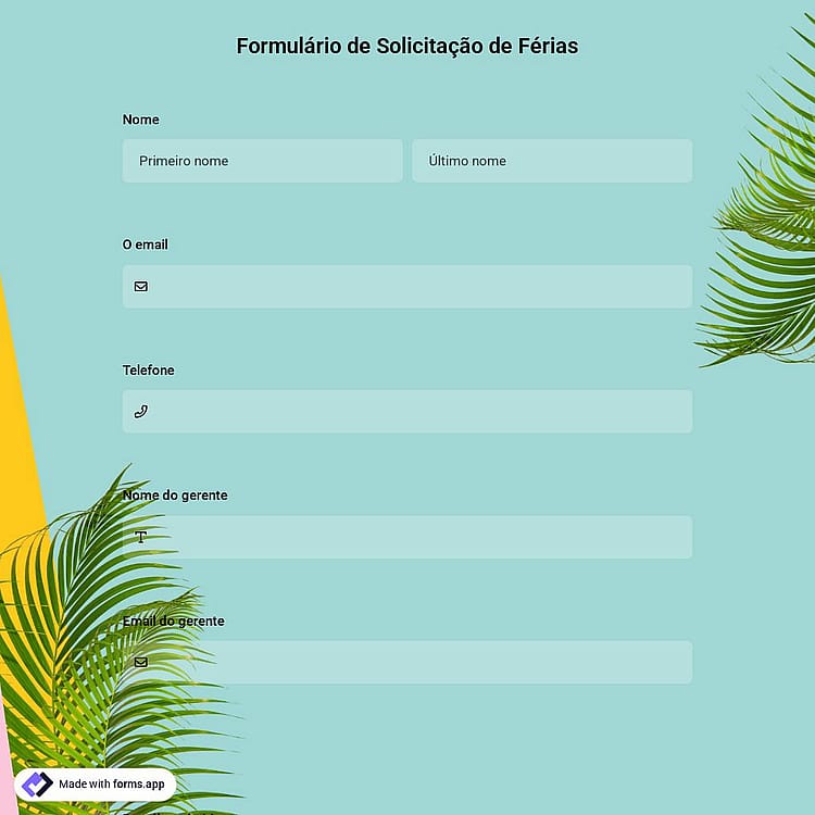 Modelo de Formulário de Solicitação de Férias