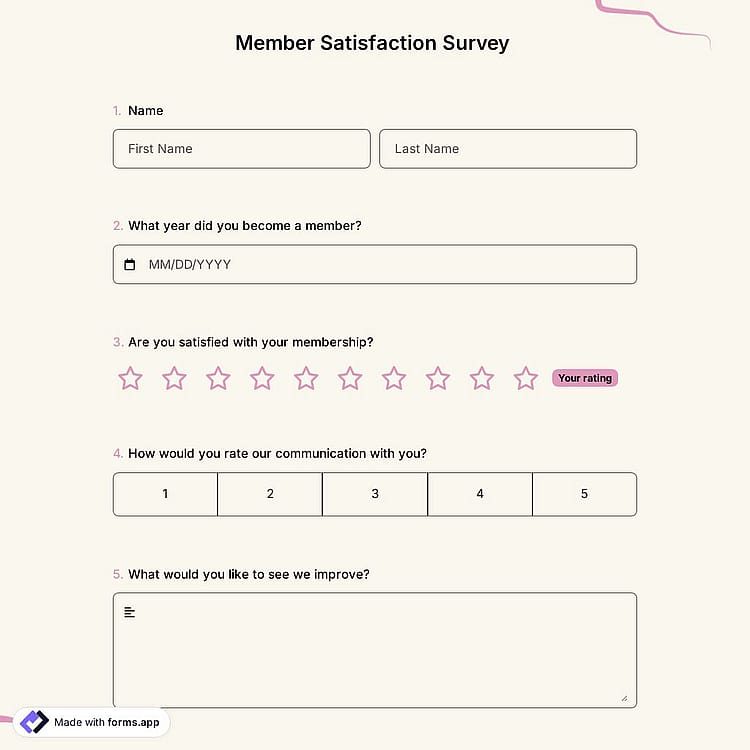 Member Satisfaction Survey Template