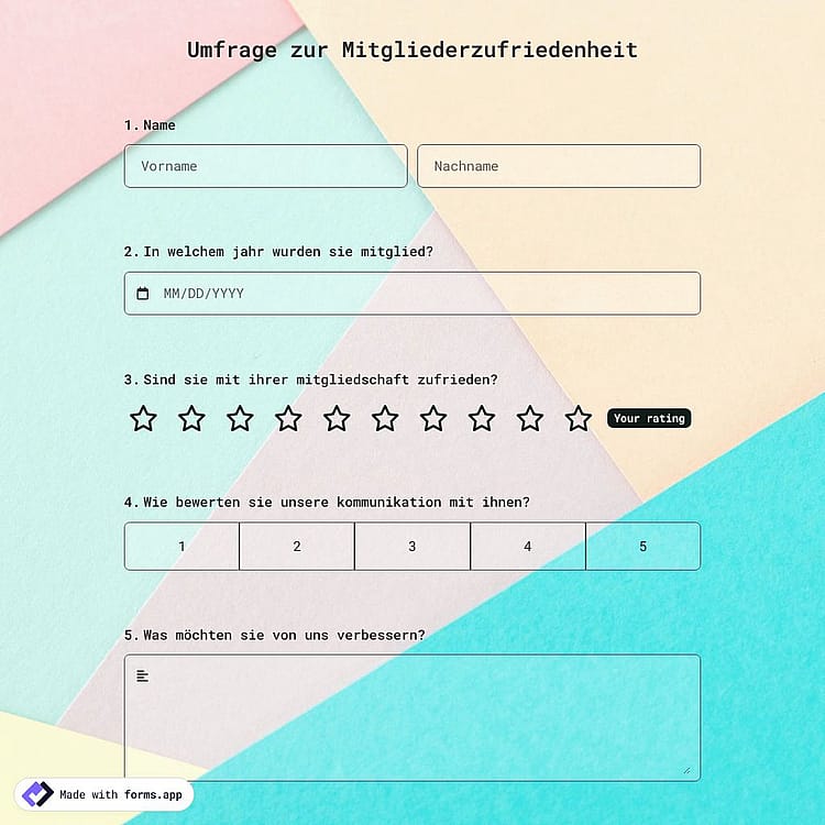 Vorlage für eine Umfrage zur Mitgliederzufriedenheit