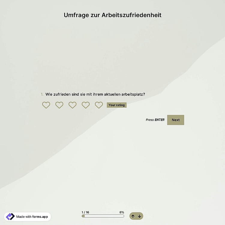 Vorlage für eine Umfrage zur Arbeitszufriedenheit