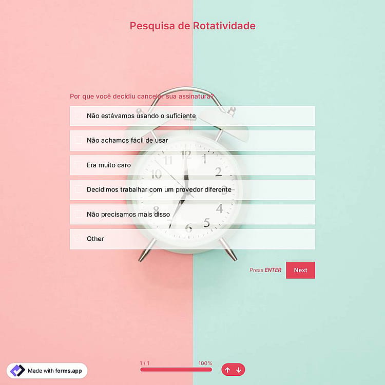 Modelo de Pesquisa de Rotatividade