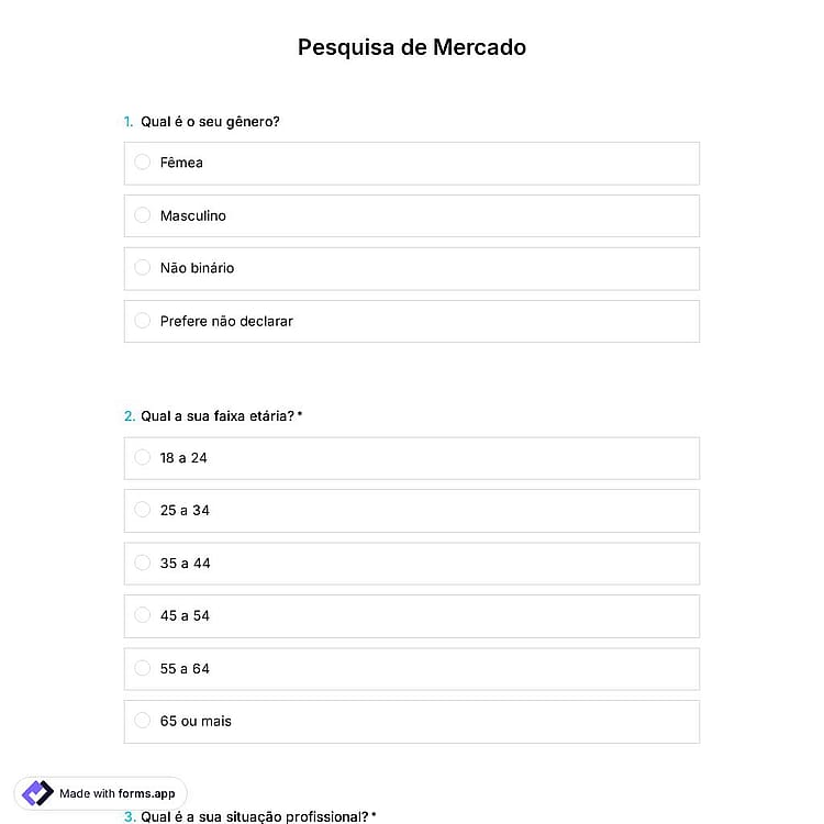 Modelo de Pesquisa de Mercado