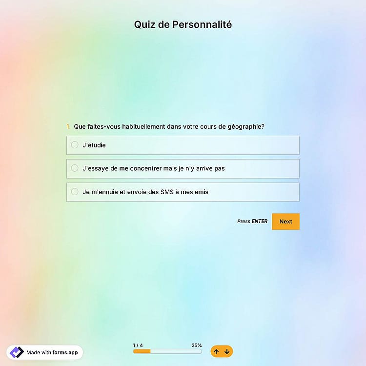 Modèle de Quiz de Personnalité